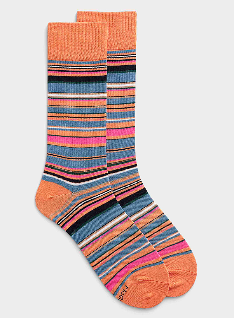 McGregor Orange Summery stripe sock for men