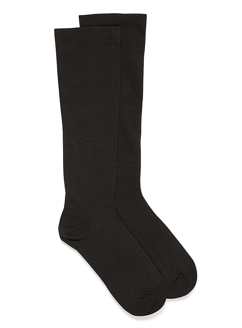 McGregor Black Ribbed compression knee socks for women