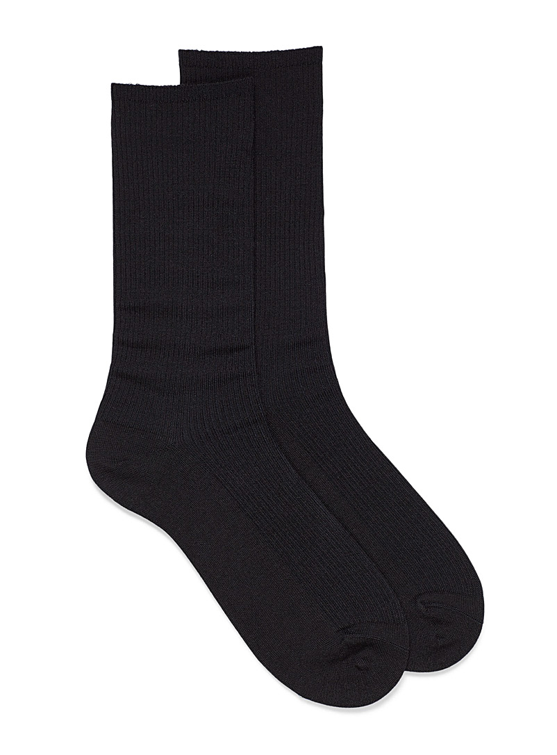 Non-Elastic Wool-Blend Dress Socks