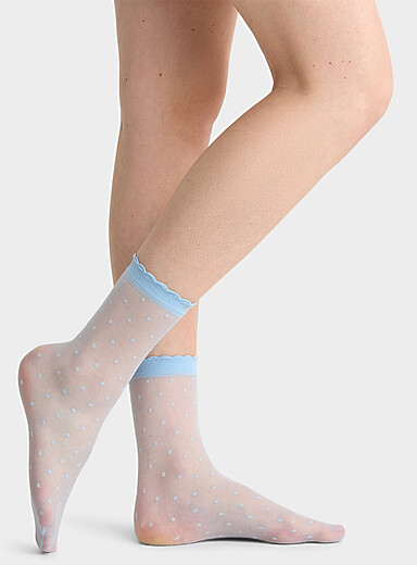 Les chaussettes cheville unie/pois Emballage de 2 <b>Collection exclusive d'Italie</b>
