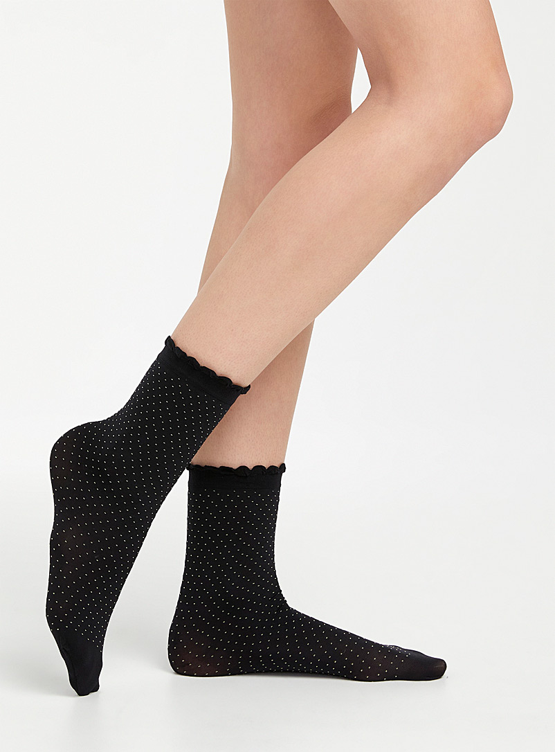 Simons Ruby Red Mini dot ankle sock Set of 2 for women