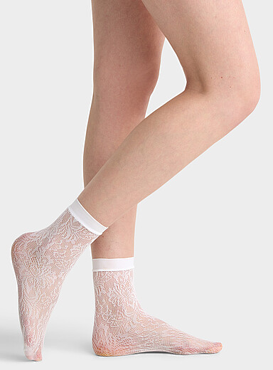 Lace/solid ankle socks 2-pack <b>Exclusive collection from Italy</b>