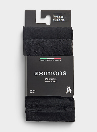 Floral lace/solid ankle socks <b>Exclusive collection from Italy</b> 2-pack