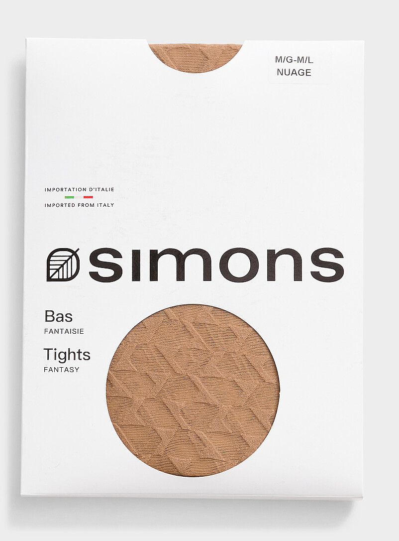 Simons: Le collant diaphane motif g&eacute;om&eacute;trique 20 deniers - Fin <b>Collection exclusive d'Italie</b> Noir pour femme