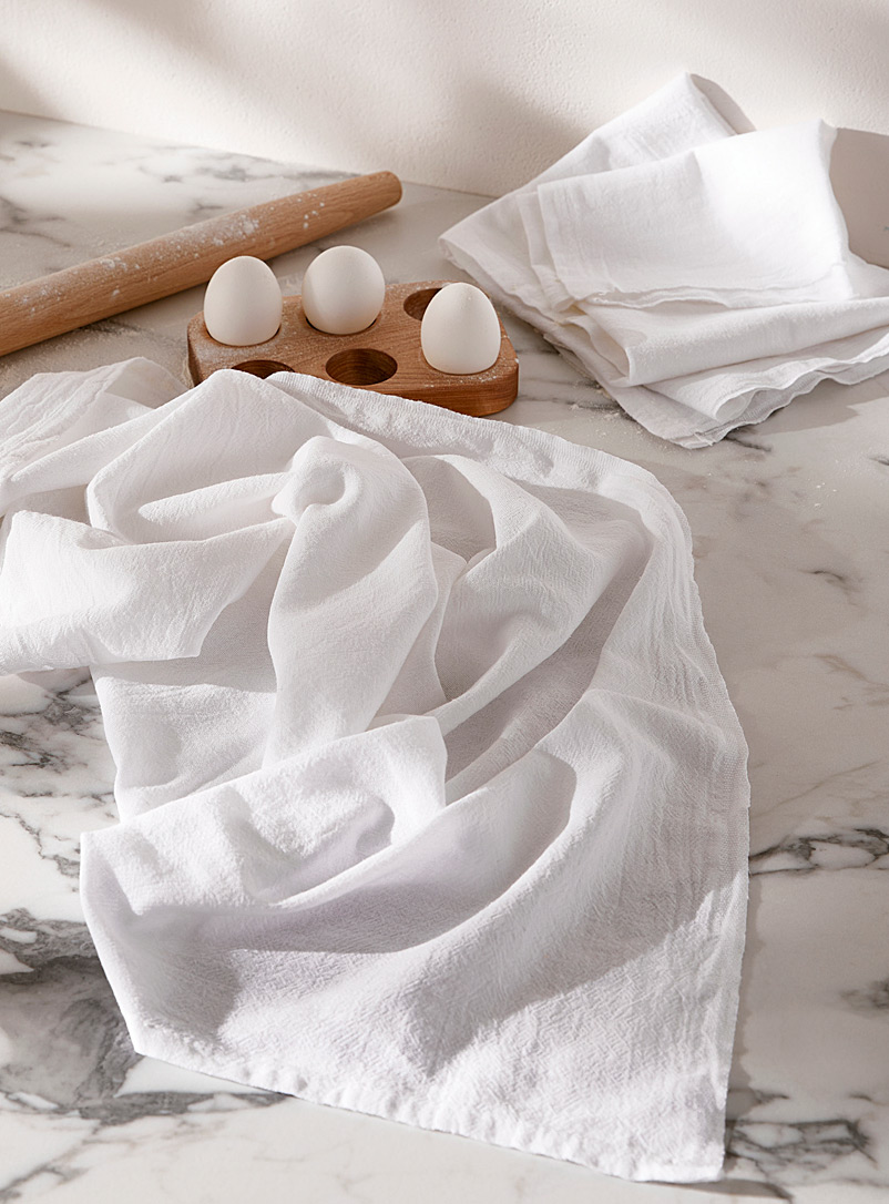 Simons Maison White Extra-large flour bag tea towels Set of 2