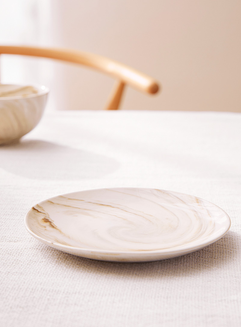 Simons Maison Cream Beige Small marbled plate
