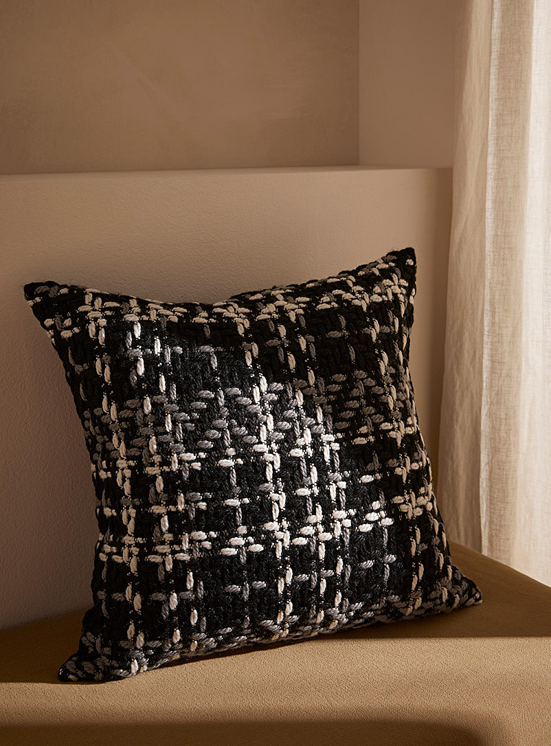 Simons Maison Black Faux-tweed cushion 45 x 45 cm