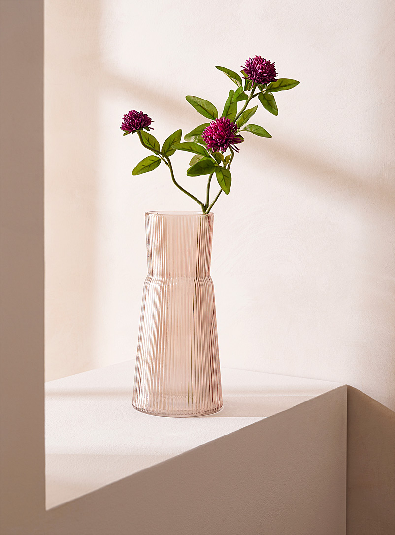 Simons Maison Brown Tall grooved glass vase
