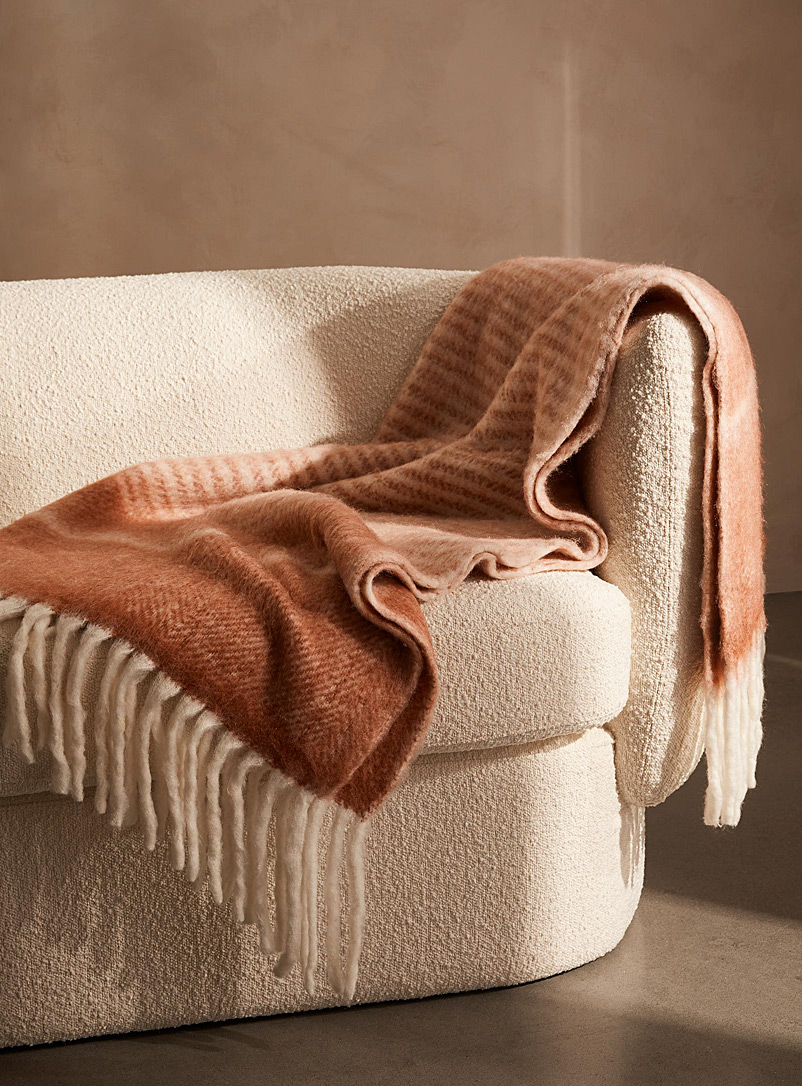 Simons Maison Copper Striped touch of wool throw 127 x 152 cm