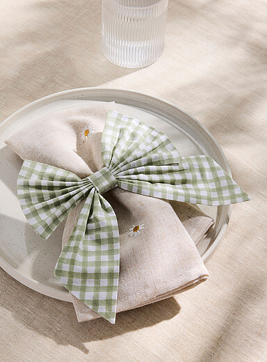 Simons Maison: L'anneau &agrave; serviette grande boucle vichy Vert
