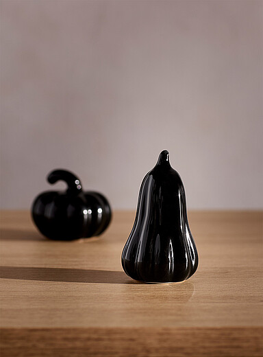 Small glossy black ceramic squash <b>Halloween Collection</b>