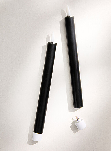 Simons Maison: Les chandelles noires lumi&egrave;re &agrave; DEL Ensemble de 2 Noir
