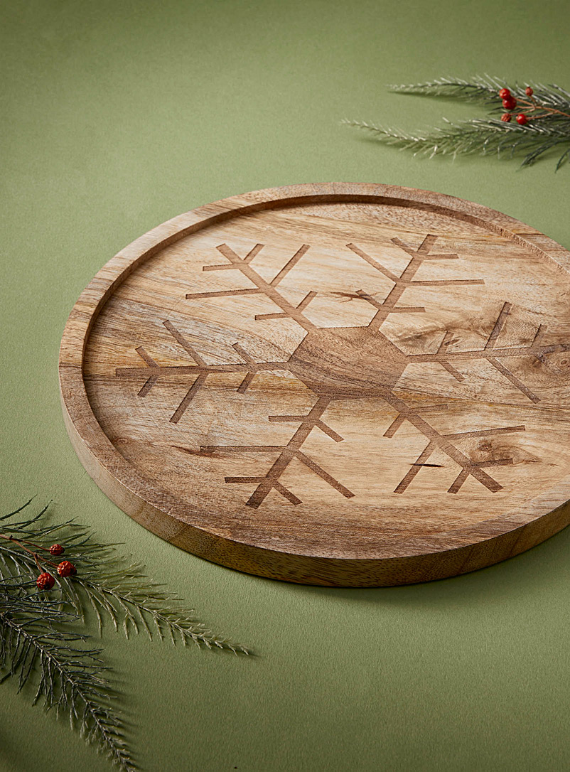 Simons Maison Assorted Snowflake wood serving tray