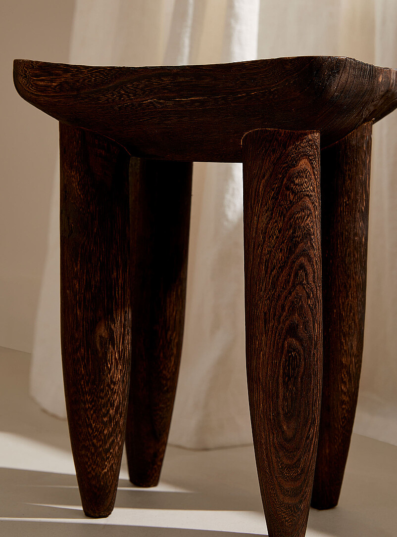 Dark paulownia wood decorative stool product image 2