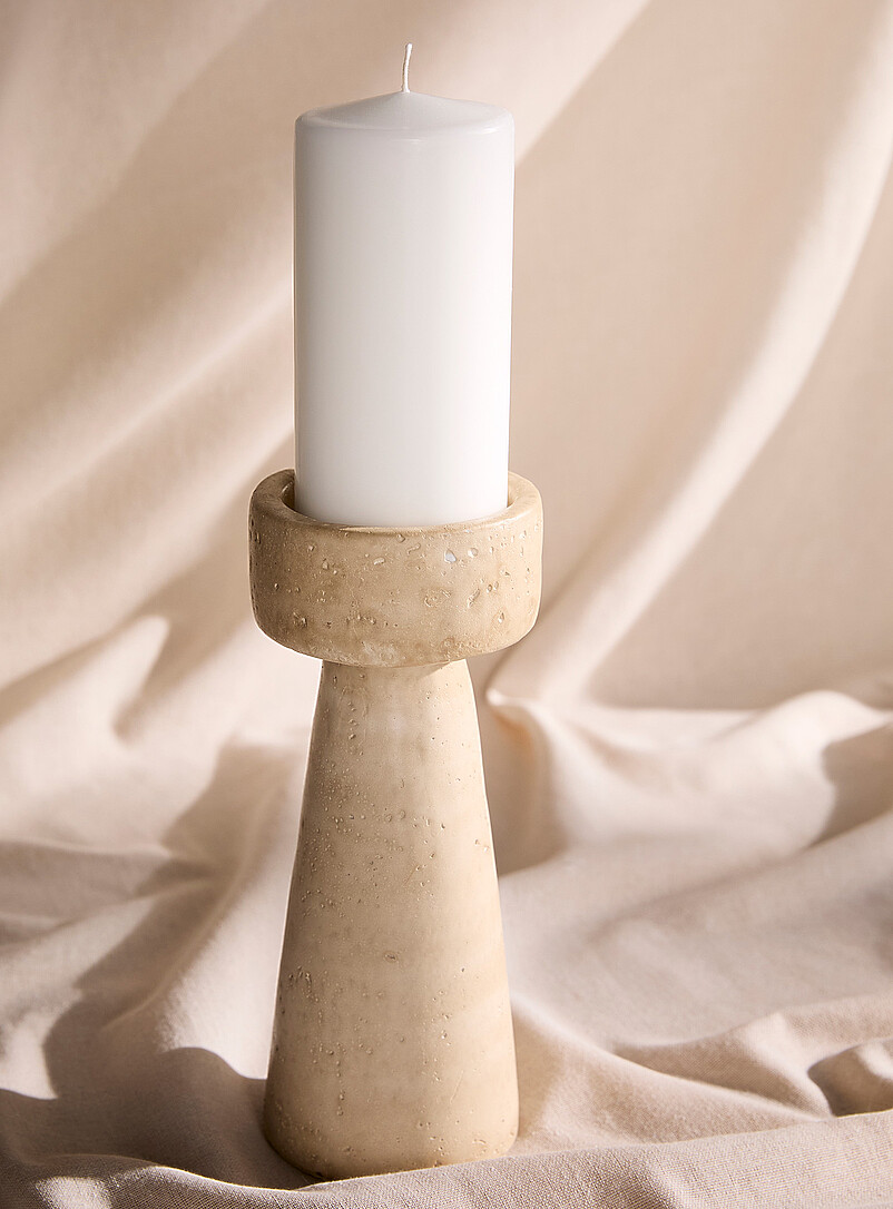 Large cement tower candleholder product image (primary)