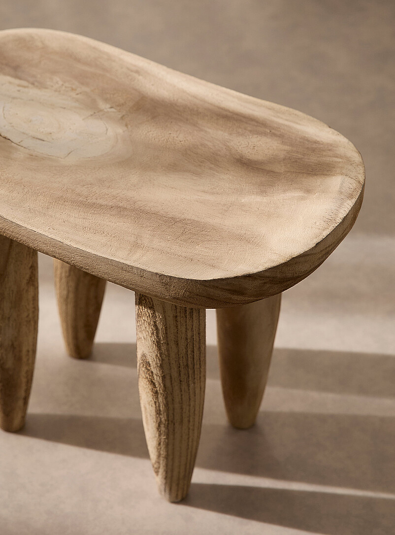 Light paulownia wood decorative stool product image 2