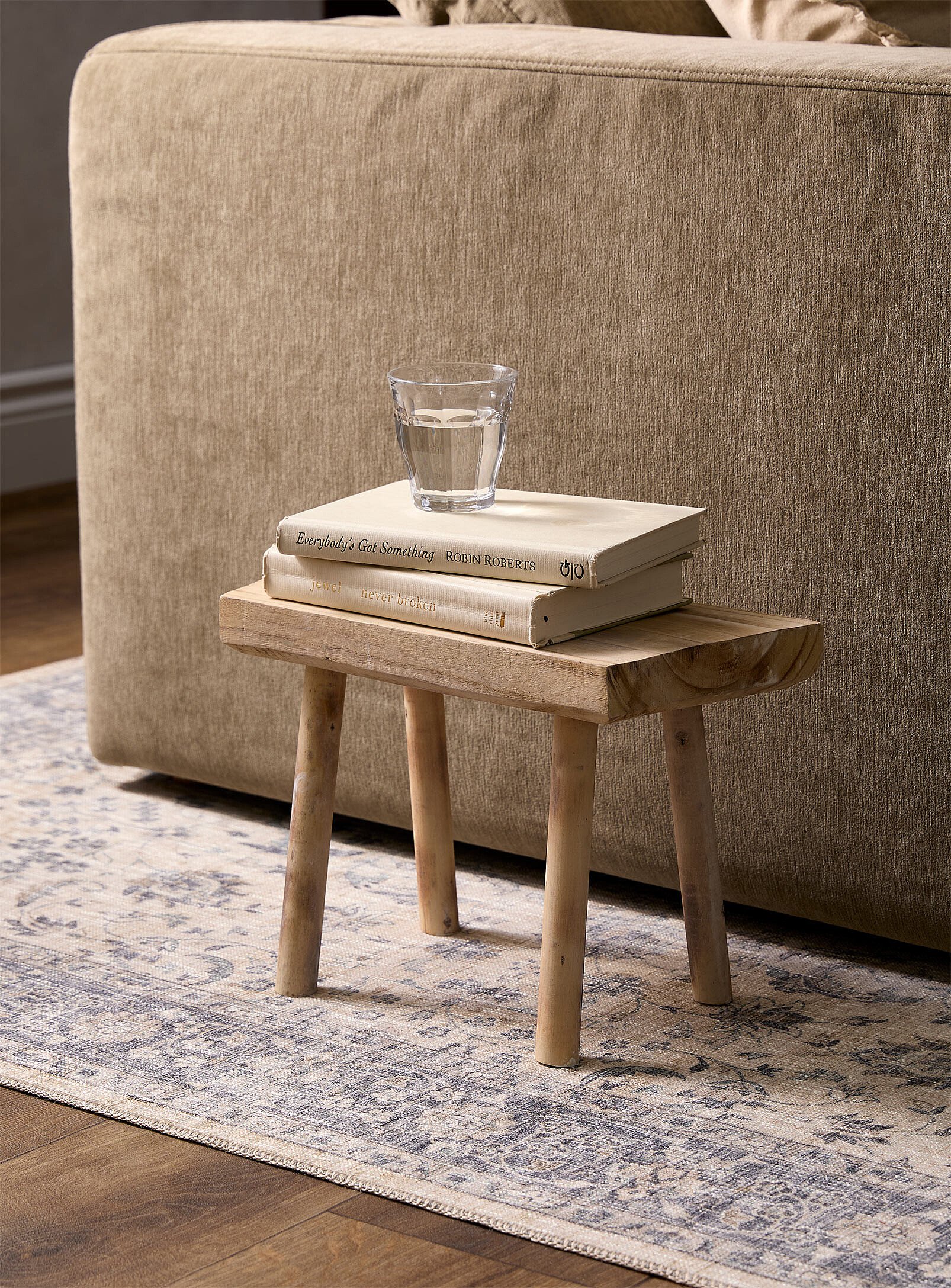 Simons Maison Rectangular Decorative Stool In White