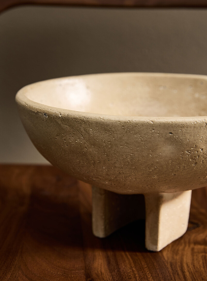 Circular decorative cement pedestal bowl product image 2