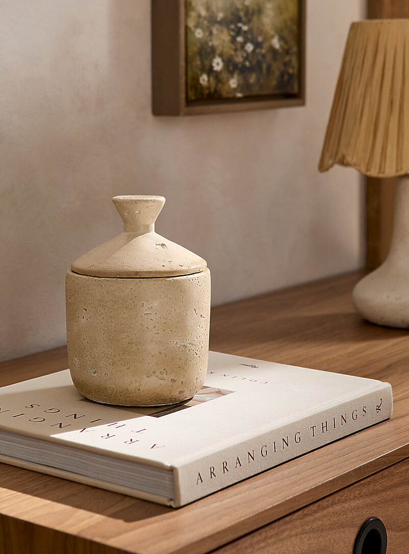 Textured cement decorative jar product image (primary)