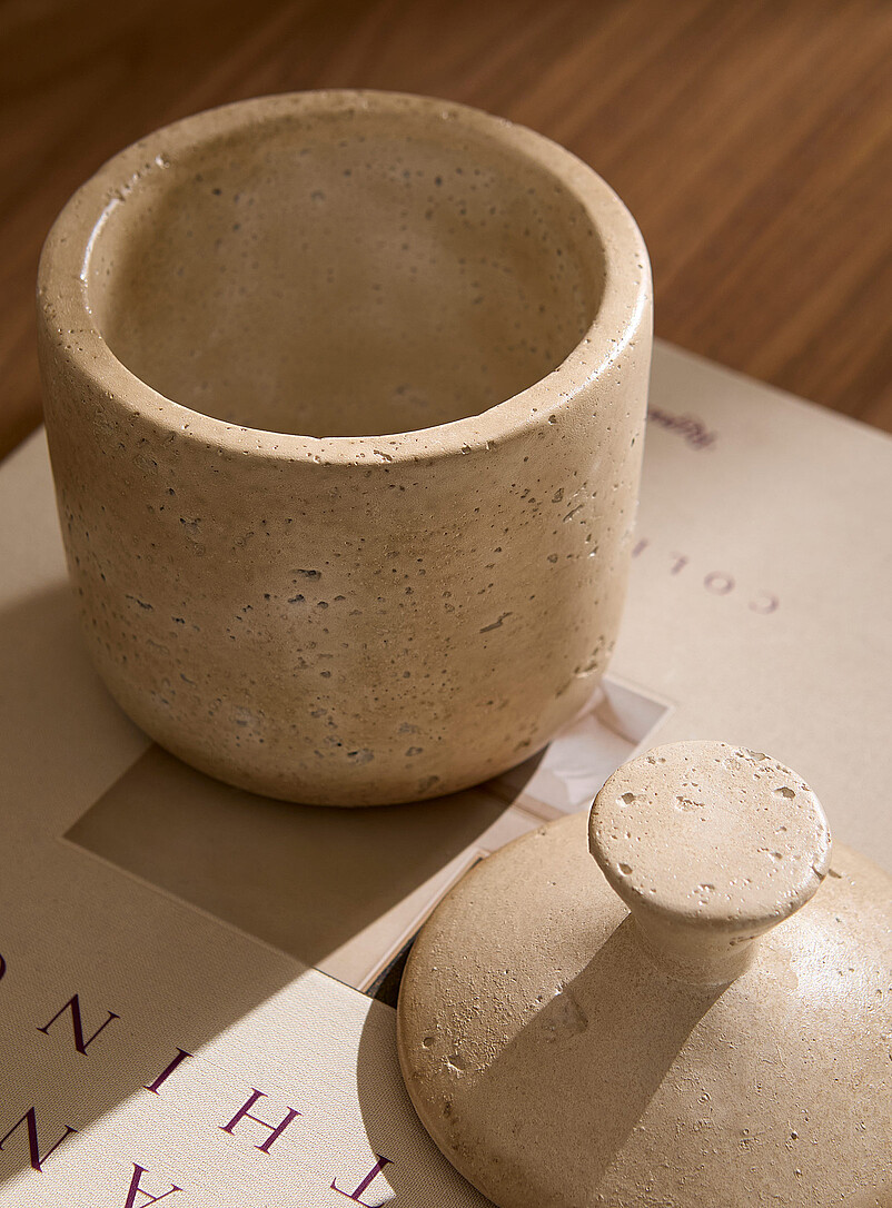 Textured cement decorative jar product image 2