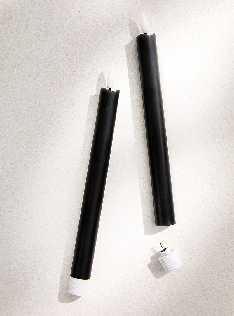 Black LED candles Set of 2 product image (primary)