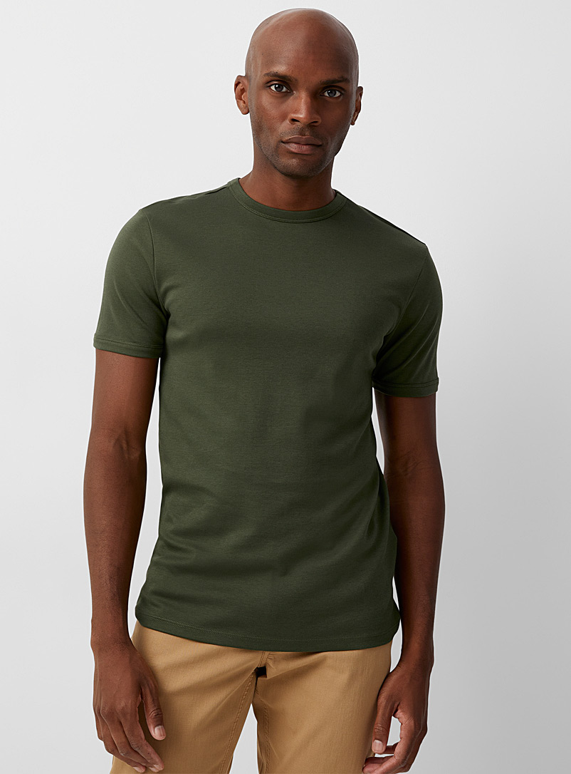 Le 31: Le t-shirt jersey pima chic Vert bouteille pour homme