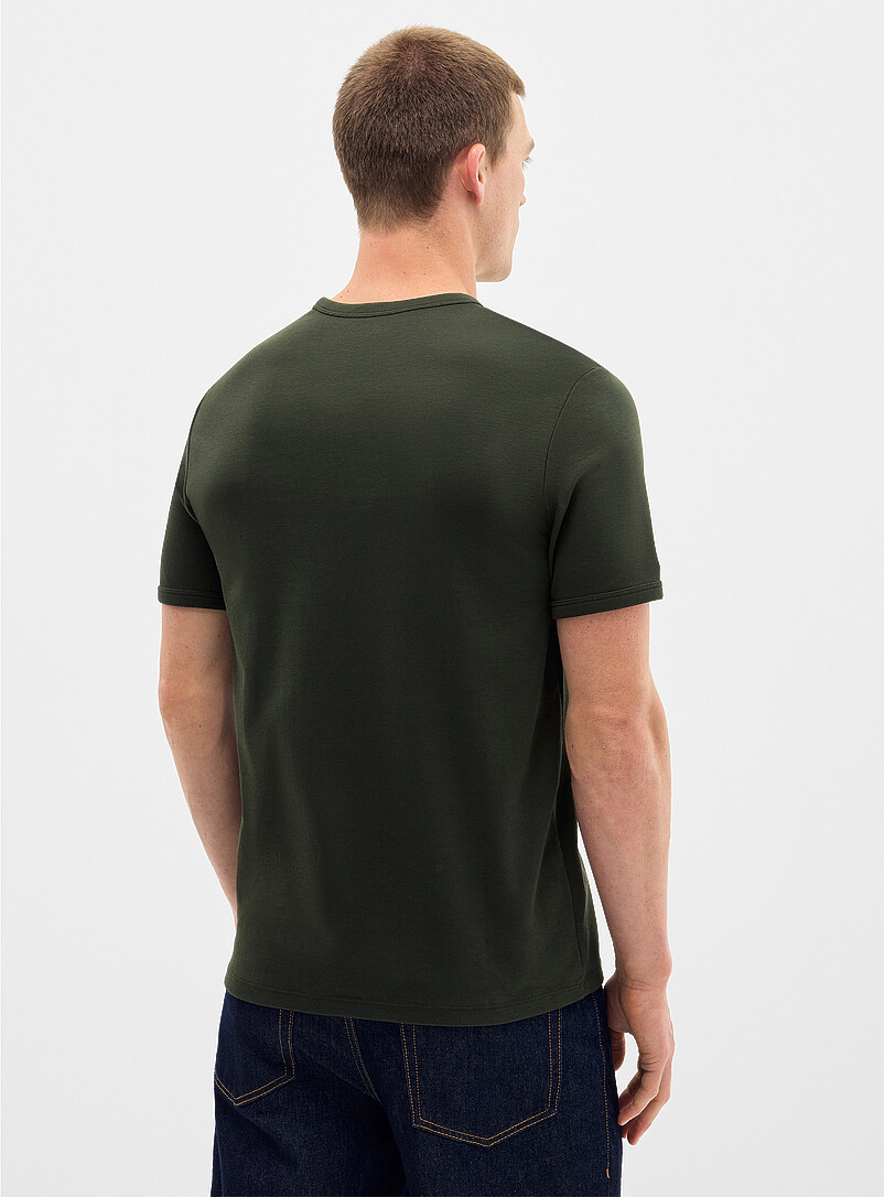 Le 31: Le t-shirt jersey coton pima soign&eacute; <b>Coupe standard</b> Noir pour homme