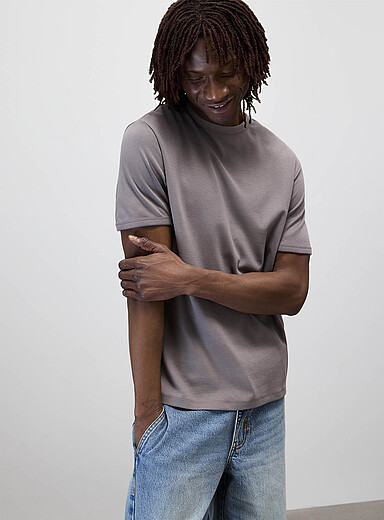 Dressy Pima cotton jersey T-shirt <b>Standard fit</b>