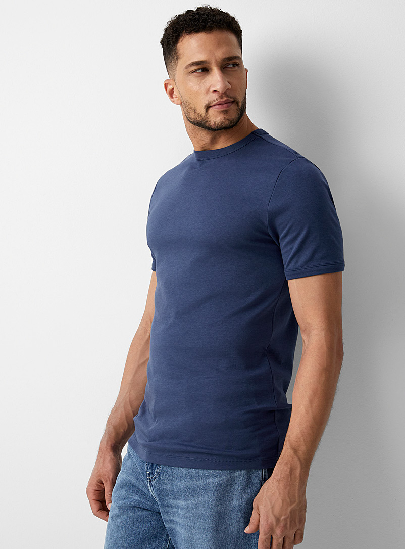 Le 31 Dark Blue Chic pima jersey T-shirt for men