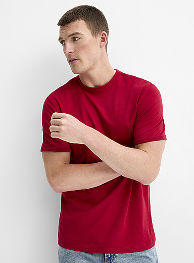 Le 31 Ruby/Vermilion Dressy Pima cotton jersey T-shirt <b>Standard fit</b> for men