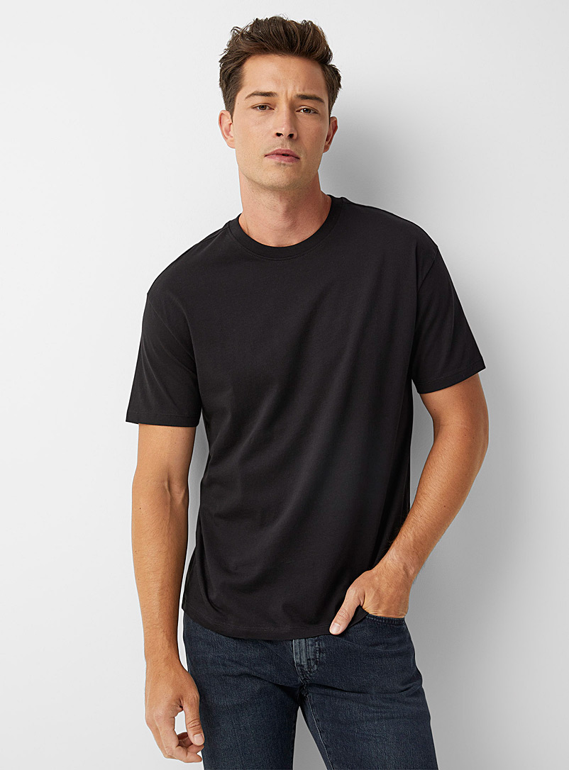 Le 31 Black Comfort Pima cotton T-shirt for men