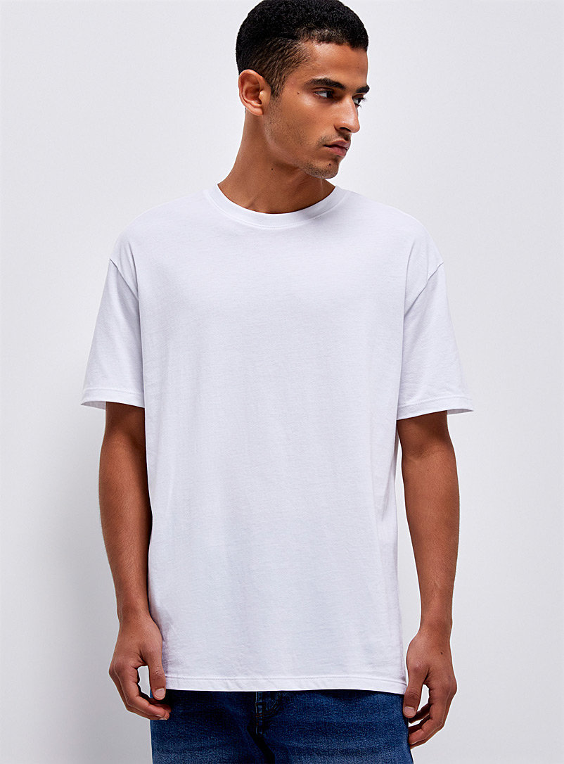 Le 31: Le t-shirt coton pima col rond Coupe confort Blanc pour homme