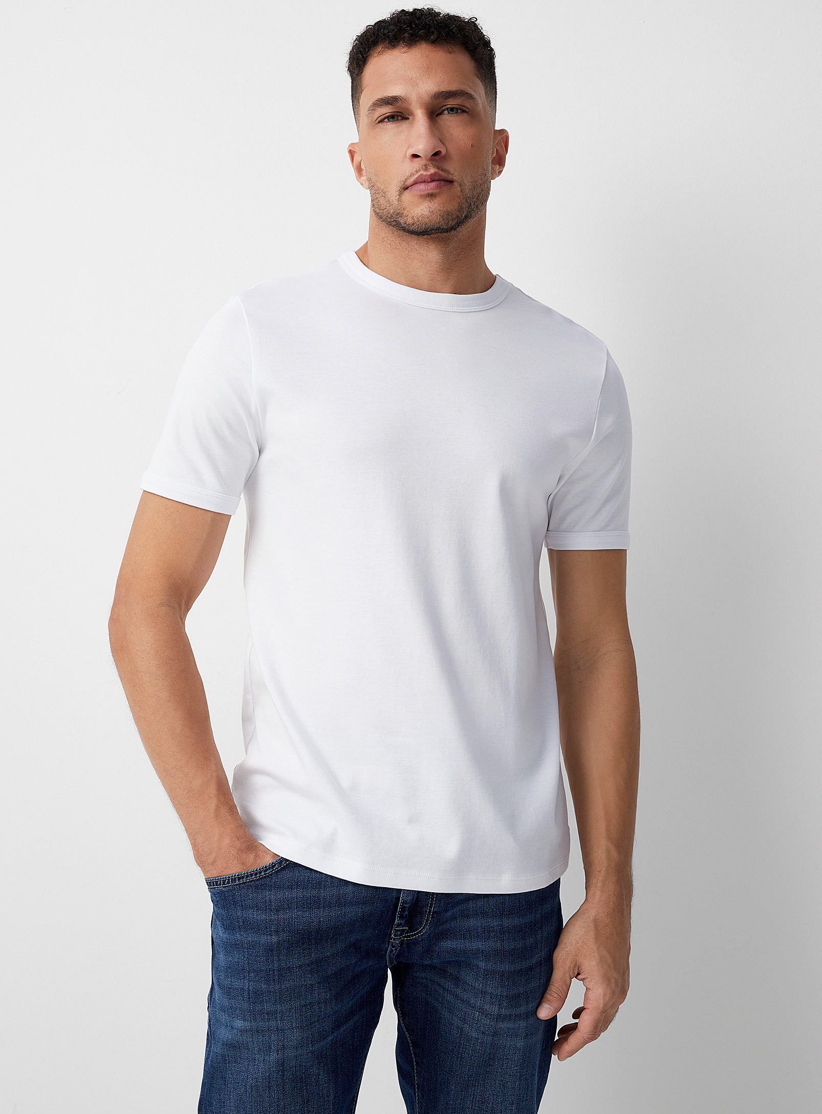 Le 31 Chic Pima Jersey T-shirt In White