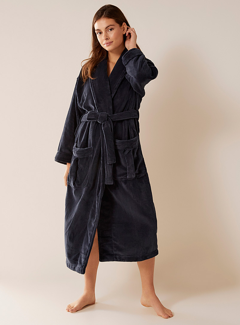 Midnight Blue Plush Robe In Support Of Food Banks Canada Miiyu Shop midnight-blue-plush-robe-in-support-of-food-banks-canada-miiyu-shop
