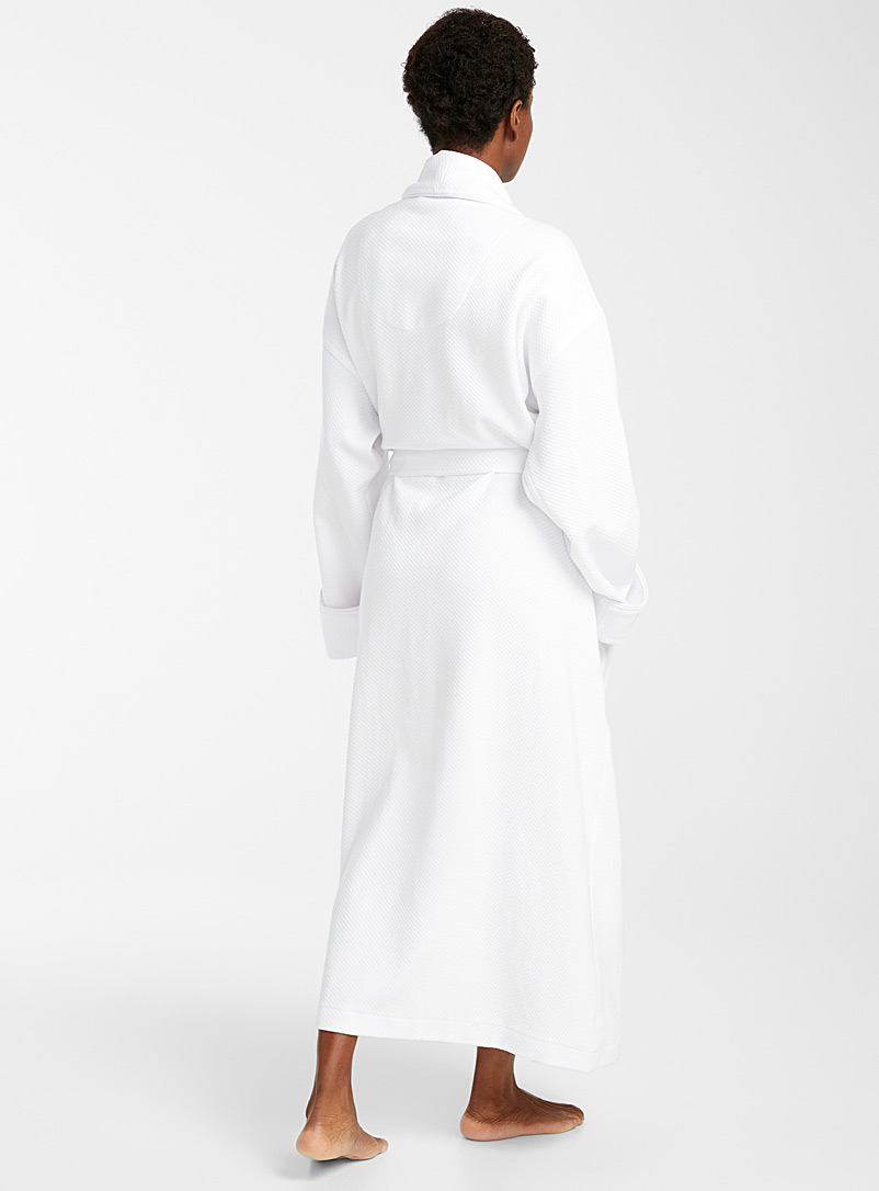 Miiyu White Panama diamond robe for women