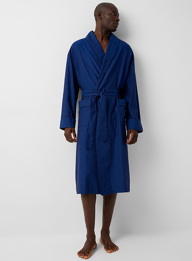 Majestic Blue Chevron weave robe for men