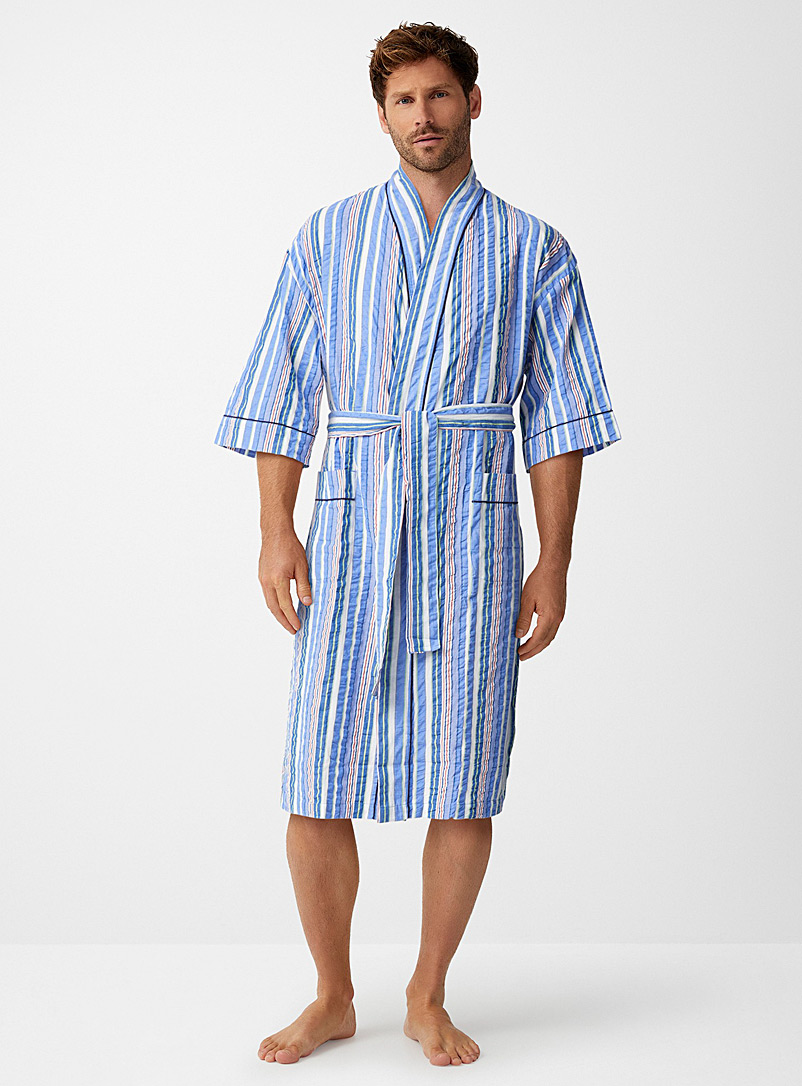 Majestic Assorted Summer-stripe robe for men