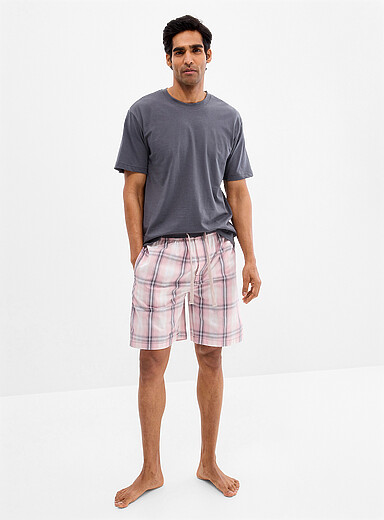 Pink and grey check pyjama set