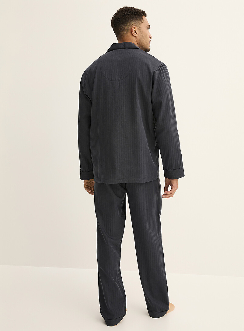 Herringbone poplin trimmed pyjama set product image 3