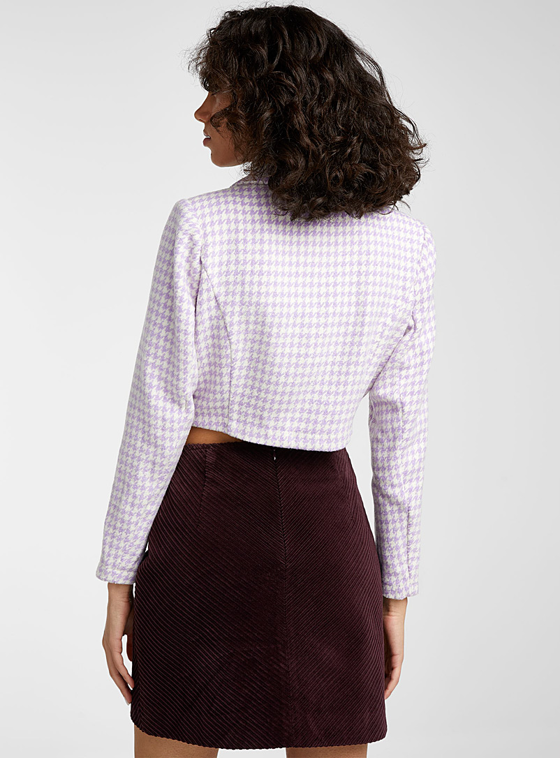 Icône Lilacs Houndstooth cropped blazer for women