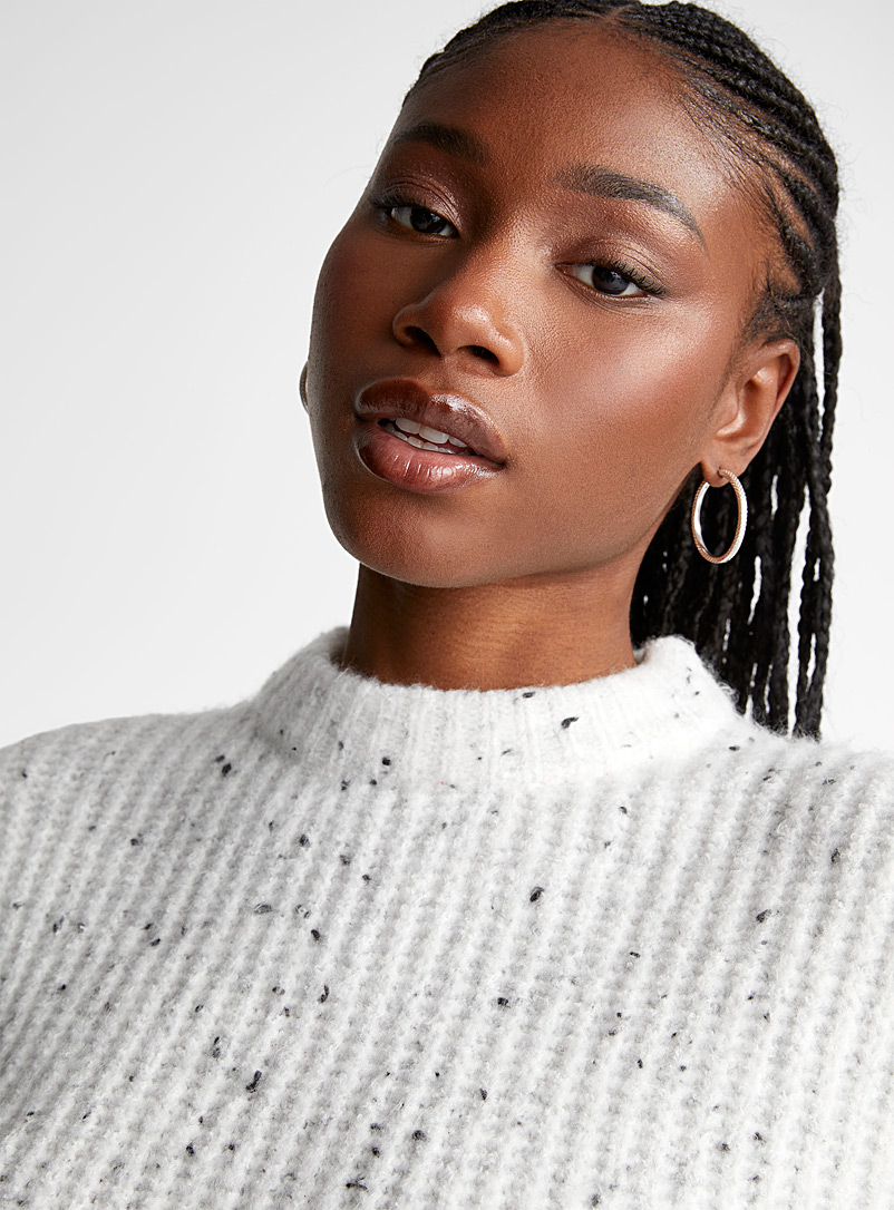 Icône White Shaker-rib confetti sweater for women