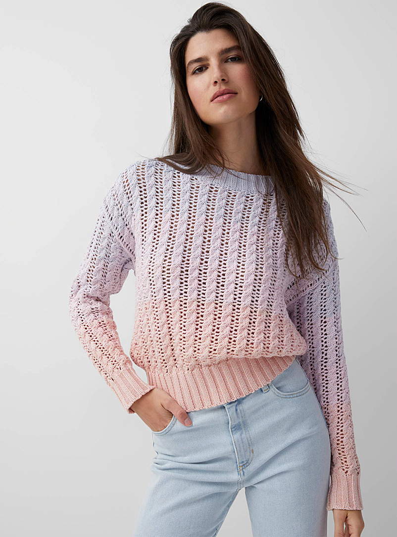 Line Pink Graded pastel openwork sweater for women
