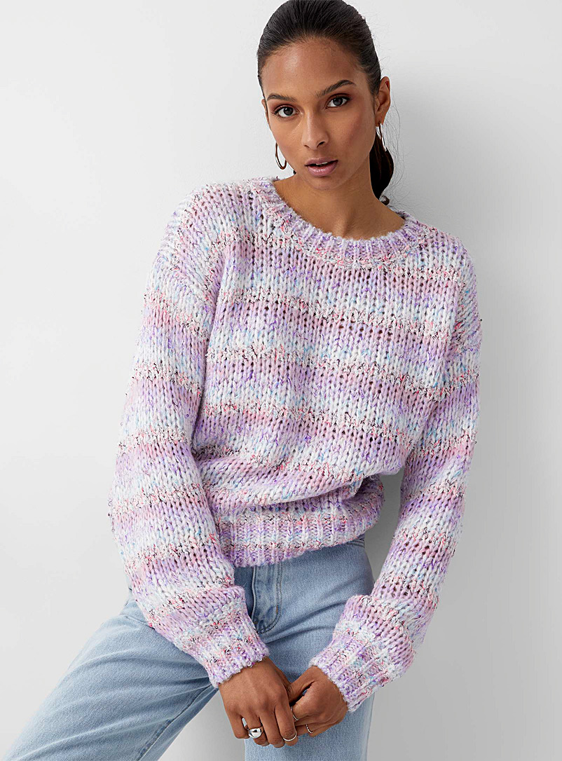 Icône Lilacs Cotton candy stripes sweater for women