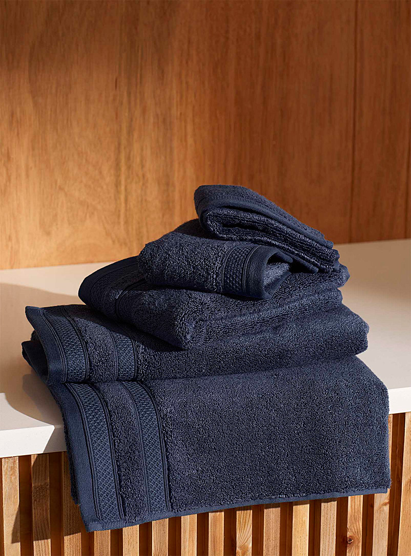 Simons Maison Dark Blue Cotton and modal towels