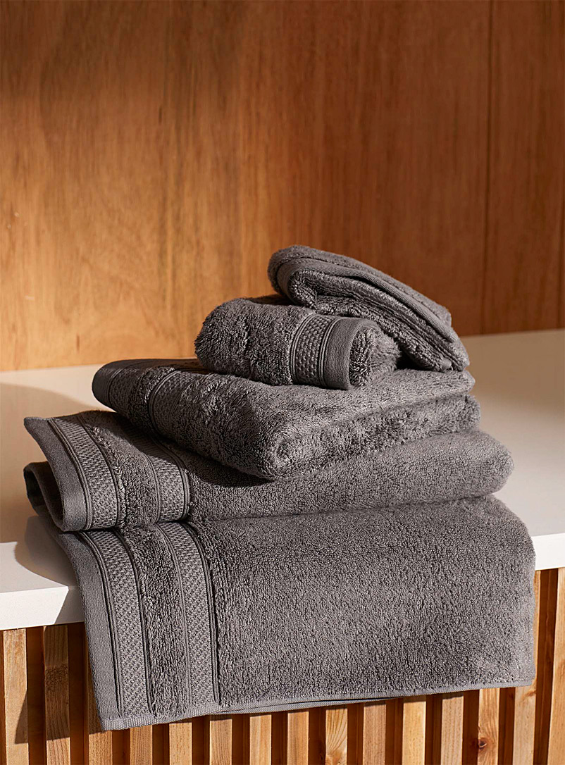 Simons Maison Dark Grey Cotton and modal towels