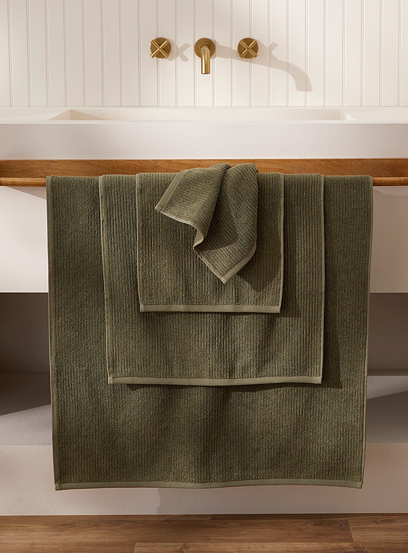 Simons Maison: Les serviettes coton et modal Vert foncé-mousse-olive