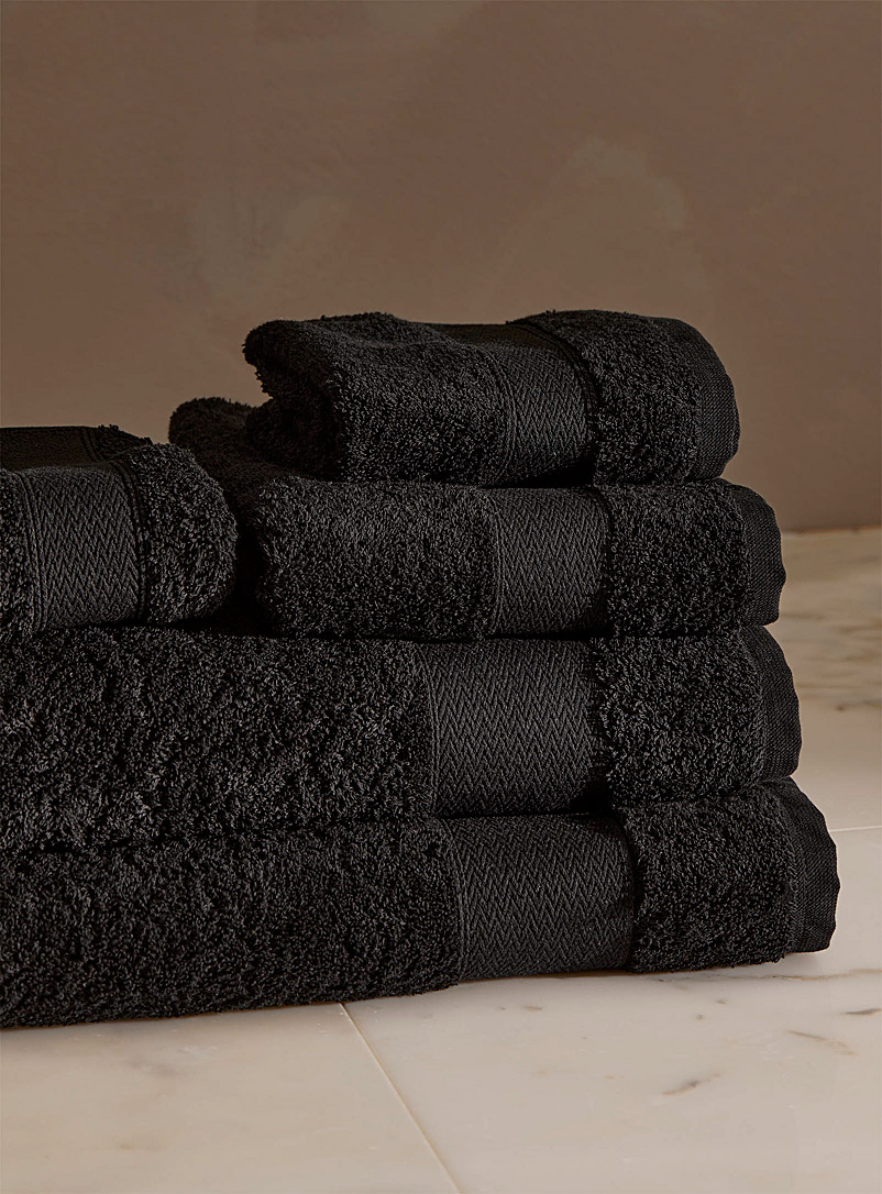 Simons Maison Black Egyptian cotton towels