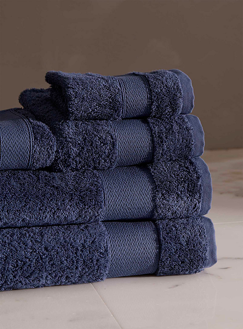 Simons Maison Dark Blue Egyptian cotton towels
