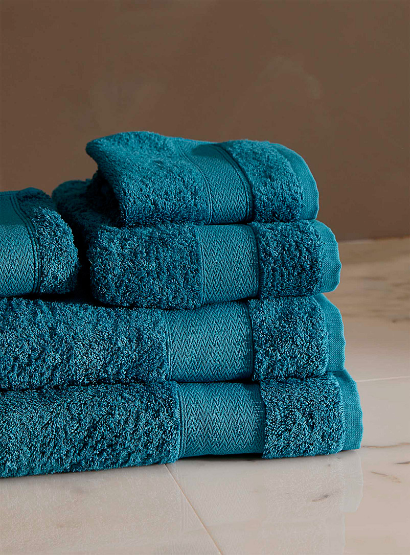 Simons Maison: Les serviettes coton égyptien Bleu moyen-ardoise