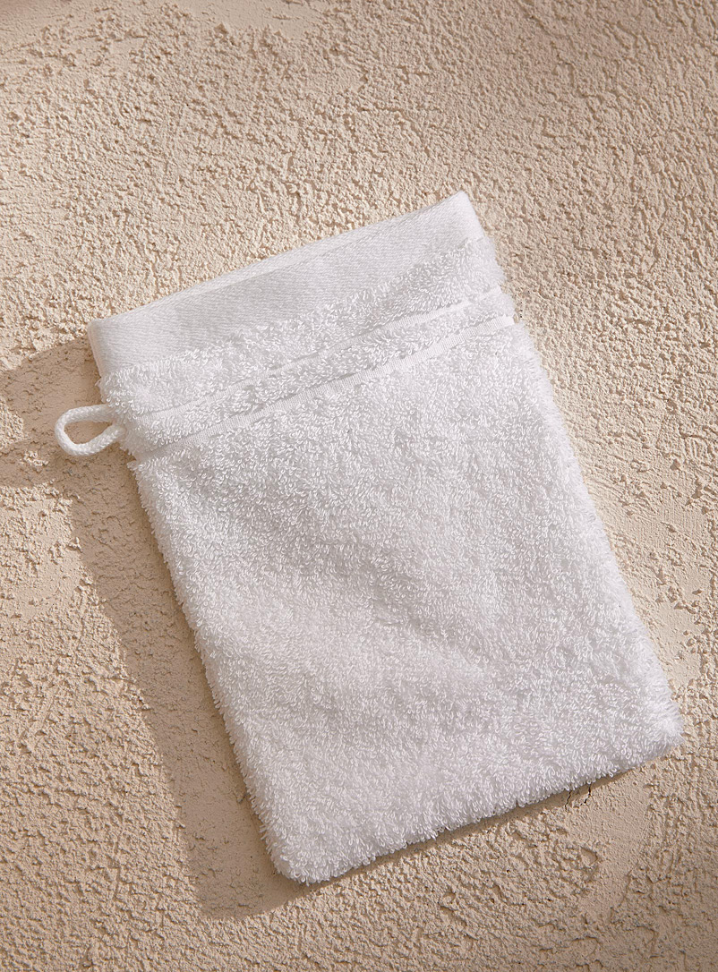 Simons Maison White Egyptian cotton wash mitt